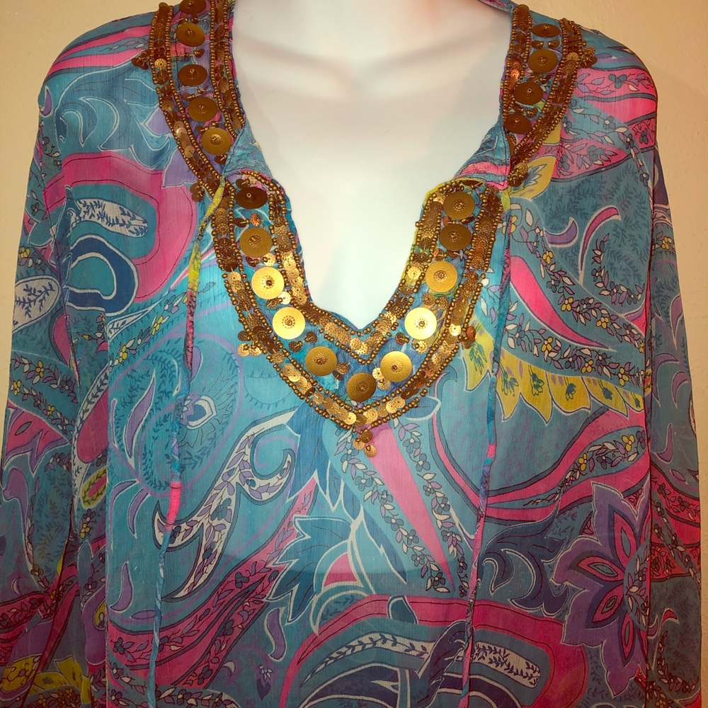 Vintage Embellished Kimono Style Top